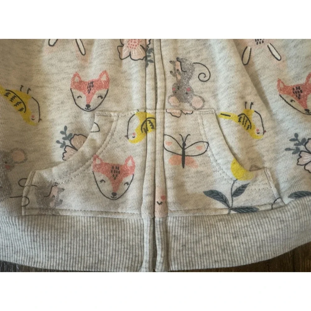 Carters Baby Girl 3‎ Months Jacket Hoodie Top Full Zip Sweatshirt Animals Mouse